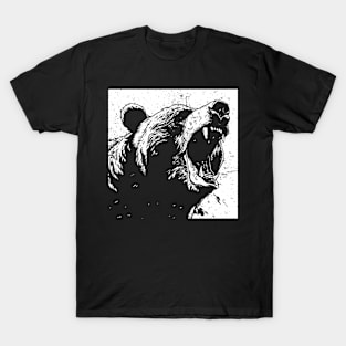 Roaring Grizzly Illustration - Grizzly Bear T-Shirt